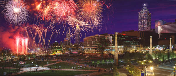 Atlanta Skyline Centennial Park 1996